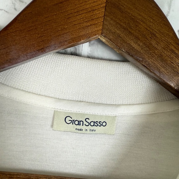 Gran Sasso Made in Italy Solid White Pocket Collared Polo Shirt Mens XL Cotton - Picture 4 of 9
